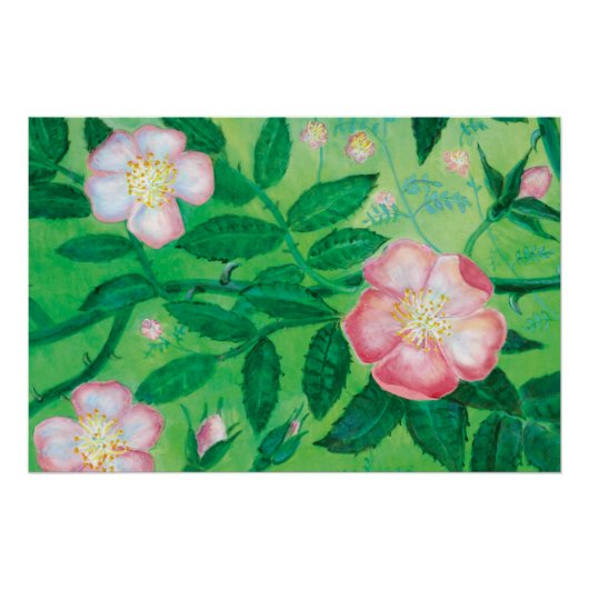 Wilde Rose Blume Poster (Vorderseite)