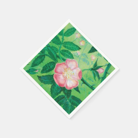 Wilde Rose Blume Servietten (Ecke)