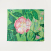 Wilde Rose Blume Wandteppich (Vorderseite (Horizontal))