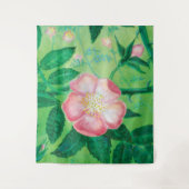 Wilde Rose Blume Wandteppich (Vorderseite)