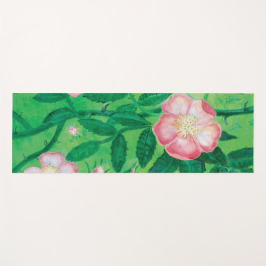 Wilde Rose Blume Yogamatte (Vorderseite (Horizontal))