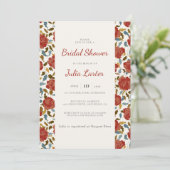 Wilde Rose Blumenblättriger Garten Affair Brautpar Einladung (Stehend Vorderseite)