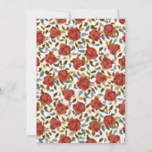 Wilde Rose Blumenblättriger Garten Affair Brautpar Einladung (Rückseite)