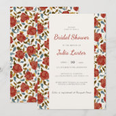 Wilde Rose Blumenblättriger Garten Affair Brautpar Einladung (Vorne/Hinten)