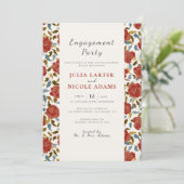 Wilde Rose Blumengarten Affäre Engagement Partei Einladung (Stehend Vorderseite)