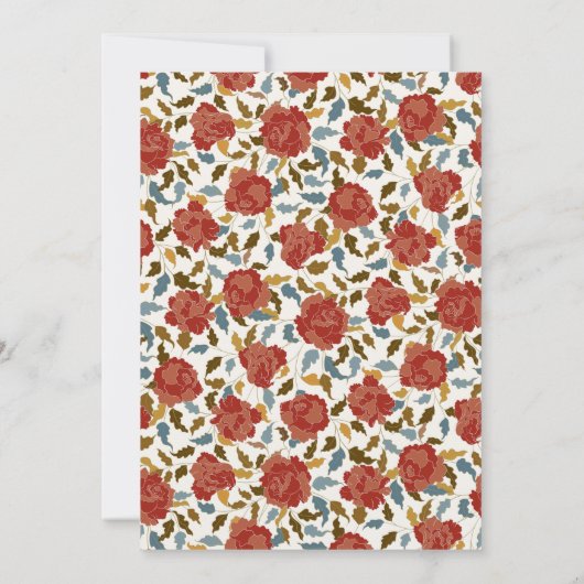 Wilde Rose Blumengarten Affäre Engagement Partei Einladung (Rückseite)