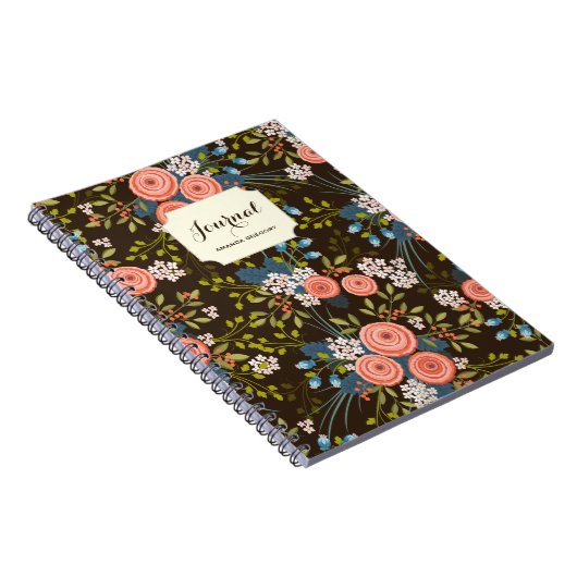 Wilde Rose Blumengarten Personalisiertes Notebook Notizblock (Rechte Seite)