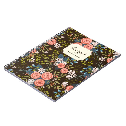 Wilde Rose Blumengarten Personalisiertes Notebook Notizblock (Linke Seite)