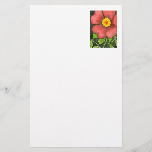 "Wilde Rose" Blumengeschirr Briefpapier (Vorderseite)