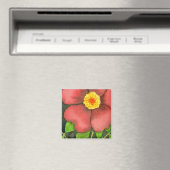 "Wilde Rose" Blumenmagnet Magnet (In Situ (Geschirrspüler))