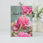 Wilde Rose Danke Karte (Stehend Vorderseite)