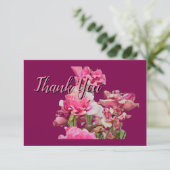 Wilde Rose Danke Karte (Stehend Vorderseite)