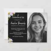 Wilde Rose - Feier des Lebens - Fotokarte Einladung (Vorderseite)