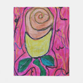 Wilde Rose Fleecedecke (Vorderseite)