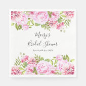 Wilde Rose Floral Brautparty Serviette (Vorderseite)