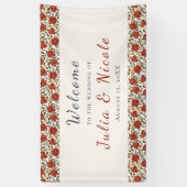 Wilde Rose Floral Petals Garden Affair Wedding Banner (Vertikal)