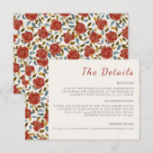 Wilde Rose Floral Petals Garden Affair Wedding Begleitkarte (Vorne/Hinten)