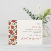 Wilde Rose Floral Petals Garden Affair Wedding Menükarte (Stehend Vorderseite)