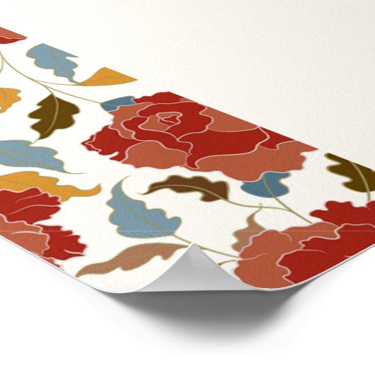 Wilde Rose Floral Petals Garden Affair Wedding Poster (Ecke)