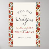 Wilde Rose Floral Petals Garden Affair Wedding Poster (Vorne)
