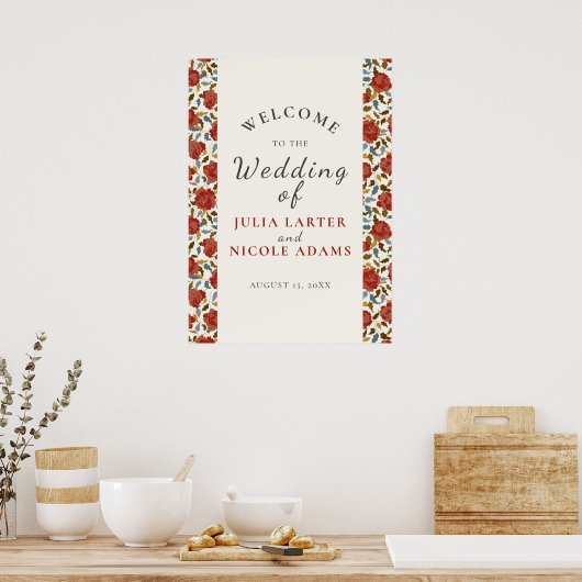 Wilde Rose Floral Petals Garden Affair Wedding Poster (Küche)