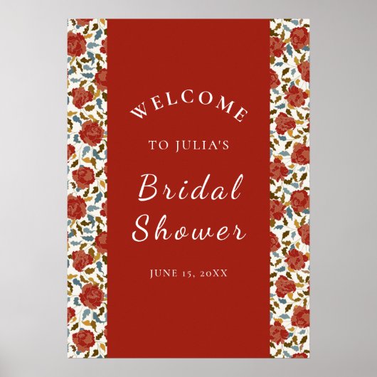 Wilde Rose Floral Petals Garden Affair Wedding Poster (Vorne)