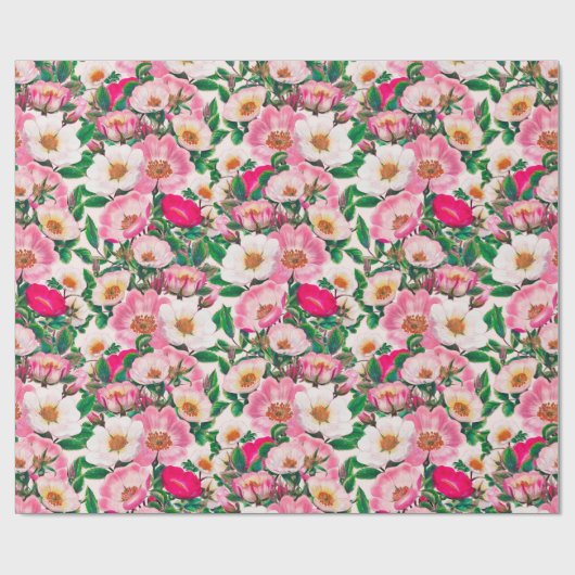 Wilde Rose Geschenkpapier (Flach)