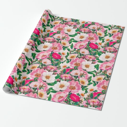 Wilde Rose Geschenkpapier (Ungerollt)