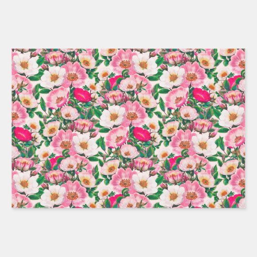 Wilde Rose Geschenkpapier Set (Vorderseite 3)