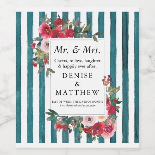 Wilde Rose & Harbour Weinetikett (Einzelnes Label)