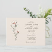 Wilde Rose Hochzeitsfeiern Einladung (Stehend Vorderseite)