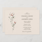 Wilde Rose Hochzeitsfeiern Einladung (Vorne/Hinten)