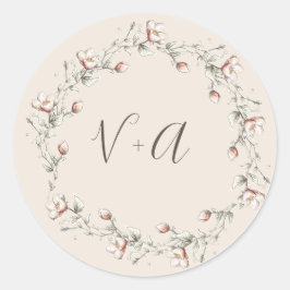 Wilde Rose Hochzeitsticker Runder Aufkleber