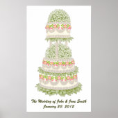 Wilde Rose Hochzeitstorte Poster (Vorne)