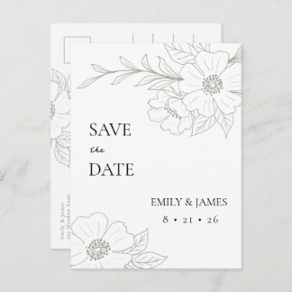 Wilde Rose im Spiel Save the Date einfach Postkarte