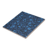 Wilde Rose in blau Fliese (Seite)