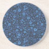 Wilde Rose in blau Getränkeuntersetzer (Vorne)