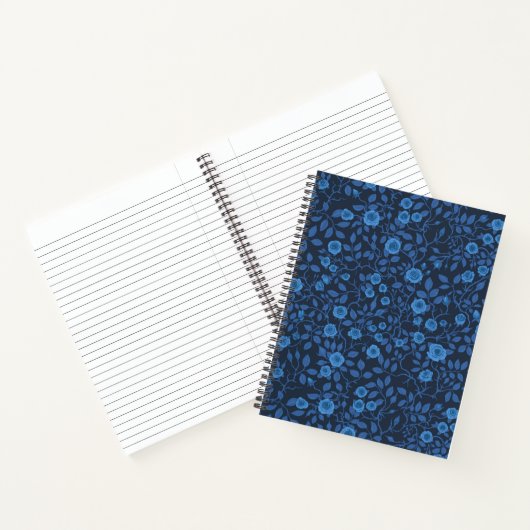 Wilde Rose in blau Notizblock (Innenseite)