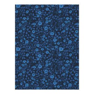 Wilde Rose in blau Poster