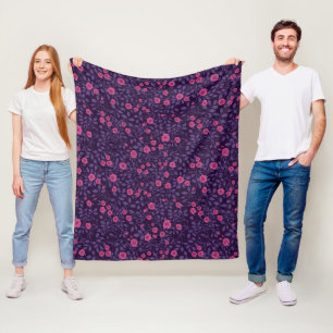 Wilde Rose in Rosa und lila Fleecedecke