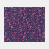 Wilde Rose in Rosa und lila Fleecedecke (Vorderseite (Horizontal))