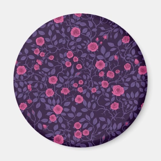 Wilde Rose in Rosa und lila Magnet (Vorne)