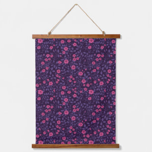 Wilde Rose in Rosa und lila Wandteppich Mit Holzrahmen