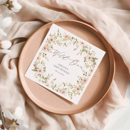 Wilde Rose Kinder Erste Geburtstagszeitung Serviette