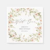 Wilde Rose Kinder Erste Geburtstagszeitung Serviette (Vorderseite)