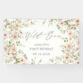 Wilde Rose Kinder zum ersten Geburtstag Banner (Horizontal)