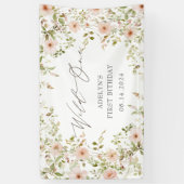 Wilde Rose Kinder zum ersten Geburtstag Banner (Vertikal)