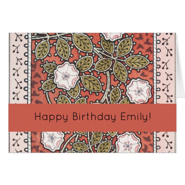 Wilde Rose Kunst Illustration Blume Vintag (Vorderseite (Horizontal))
