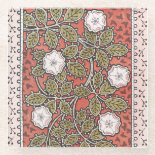 Wilde Rose Kunst Illustration Blume Vintag Glasuntersetzer