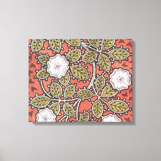 Wilde Rose Kunst Illustration Blume Vintag Leinwanddruck (Vorderseite)